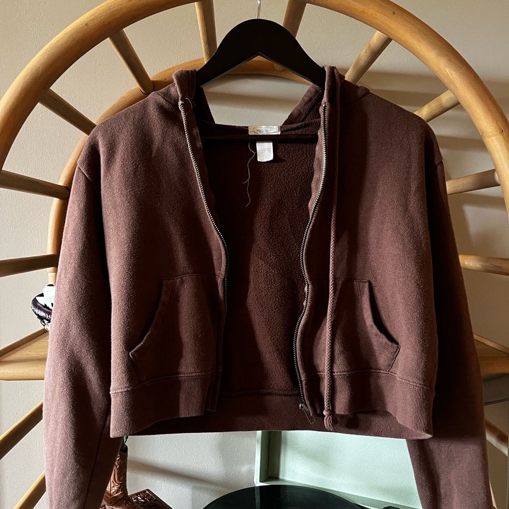 Brown Cropped Hoodie